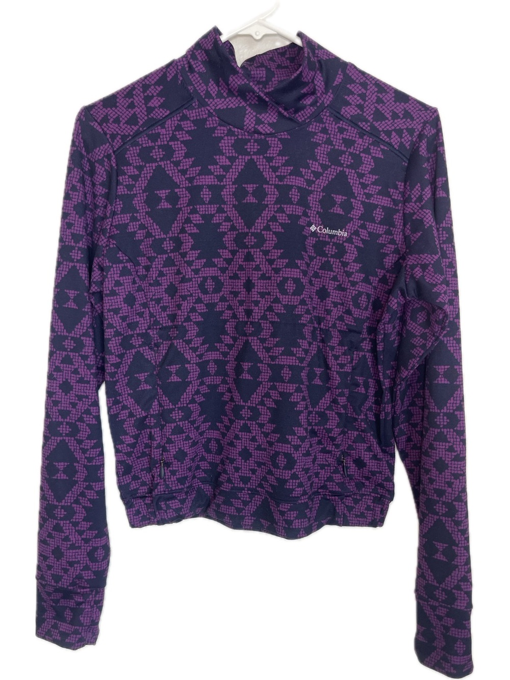 Columbia Women’s Purple Aztec Patterned Thermal Pullover Sweater Size S 150